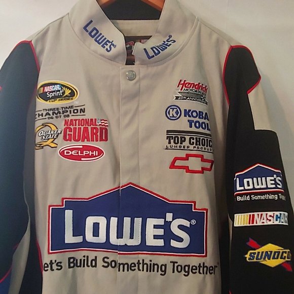 Nascar Chase Authentics Mens 3XL Jimmy Johnson Jacket Burnt Rubber Lowes Race - Picture 4 of 11